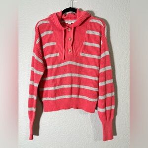 American Eagle knit pull over hooded sweater sample sweater pink gray size small